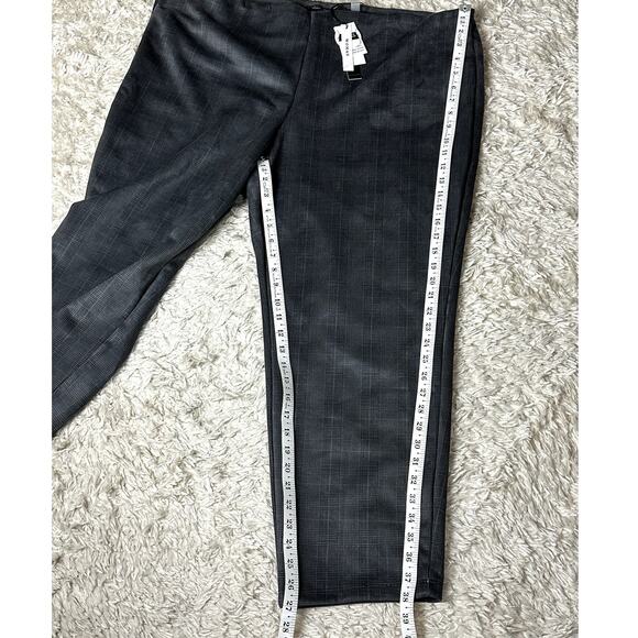 Tahari NWT Faux Leather Plaid Tummy Control Women's Size 3x Careerwear Pants - Picture 4 of 15